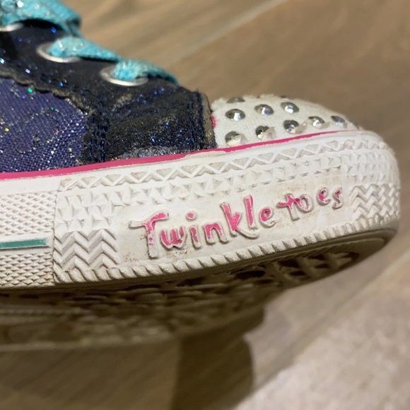 Skechers Girls Twinkle Toe Lite Up High Top Sneakers Running Shoes Size 8 - Picture 5 of 8